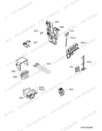 Взрыв-схема стиральной машины Electrolux EW6F4249K9 - Схема узла Electrical equipment 268